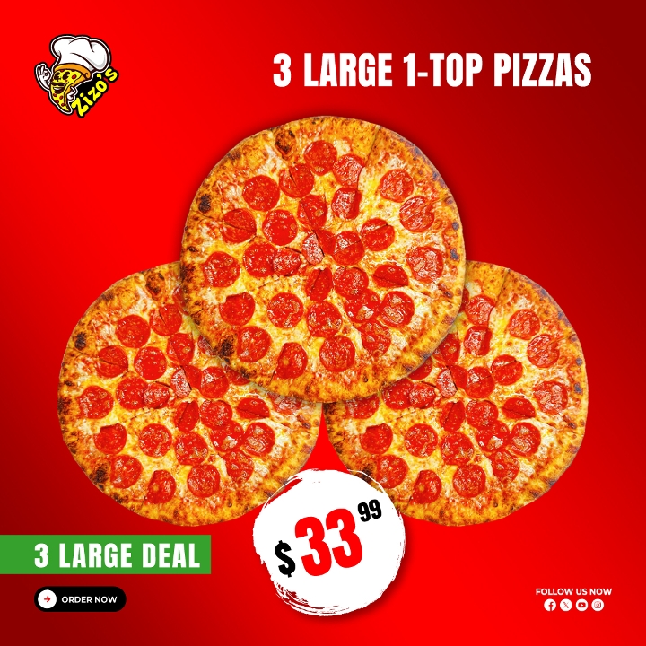 3 Large Pizza Deal.