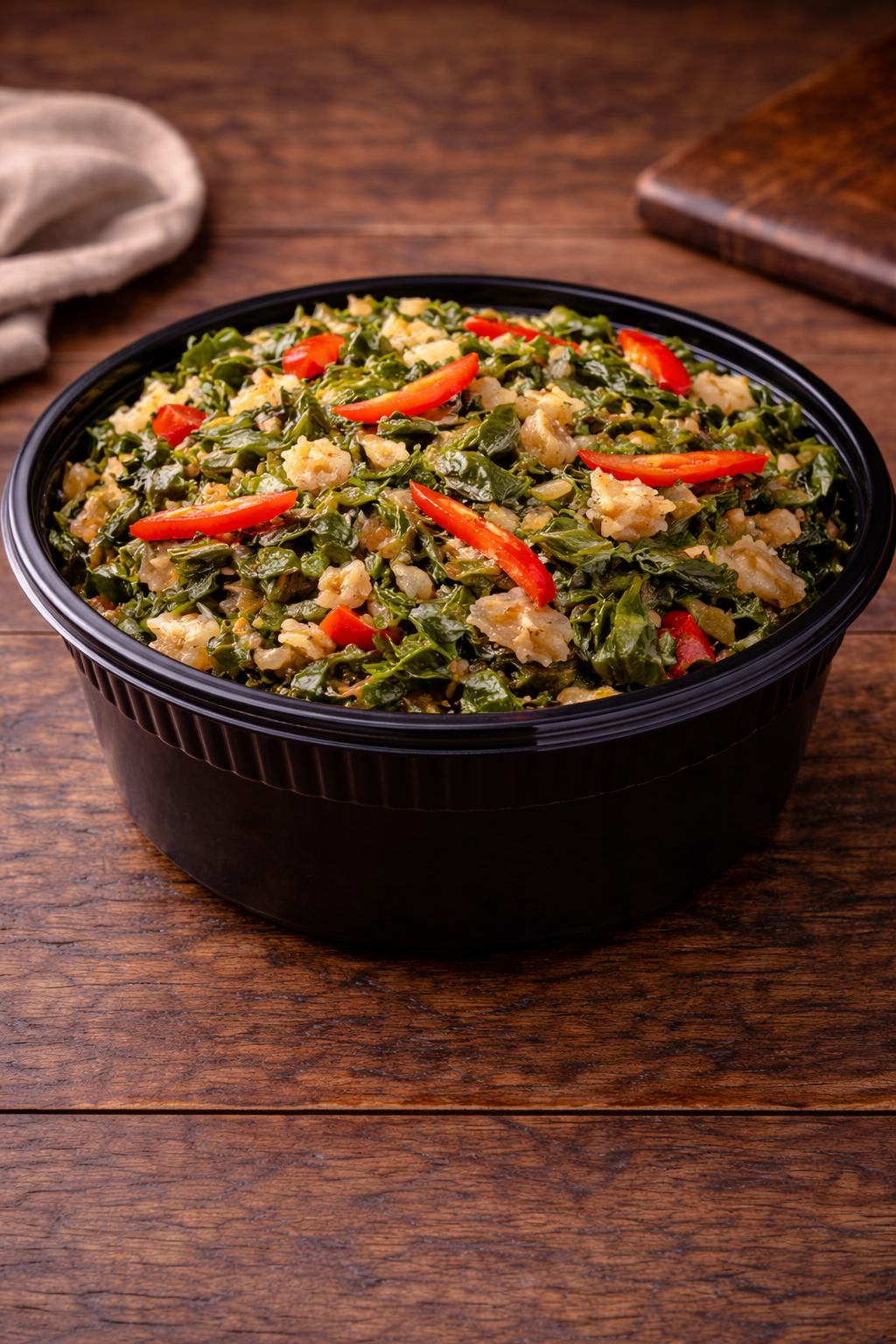 Callaloo and salt fish only - Small container.