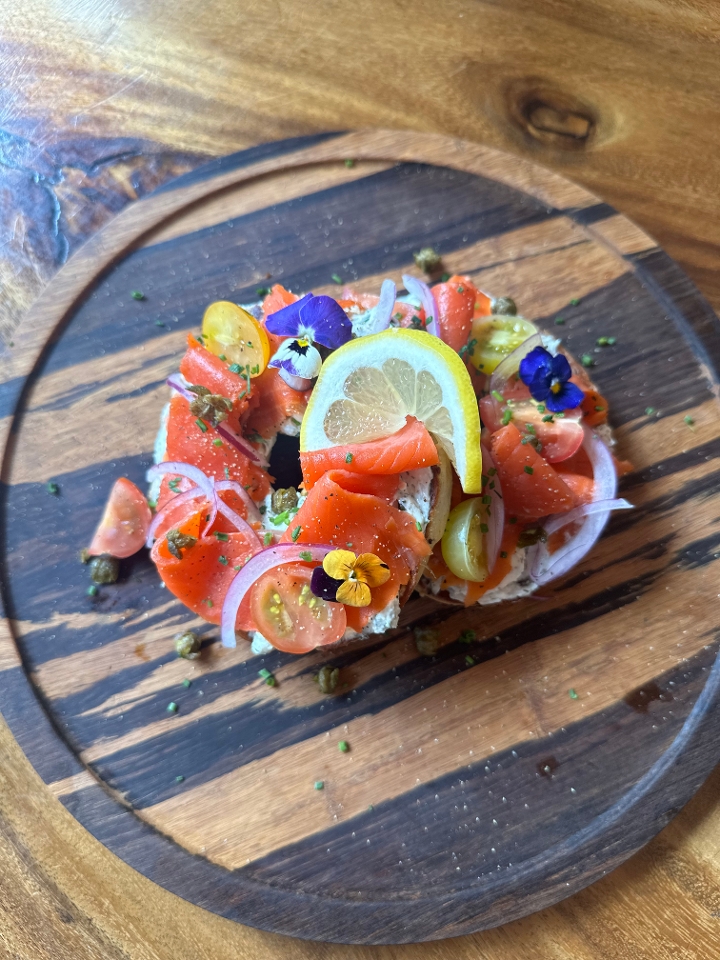 Lox and Loaded Bagel.