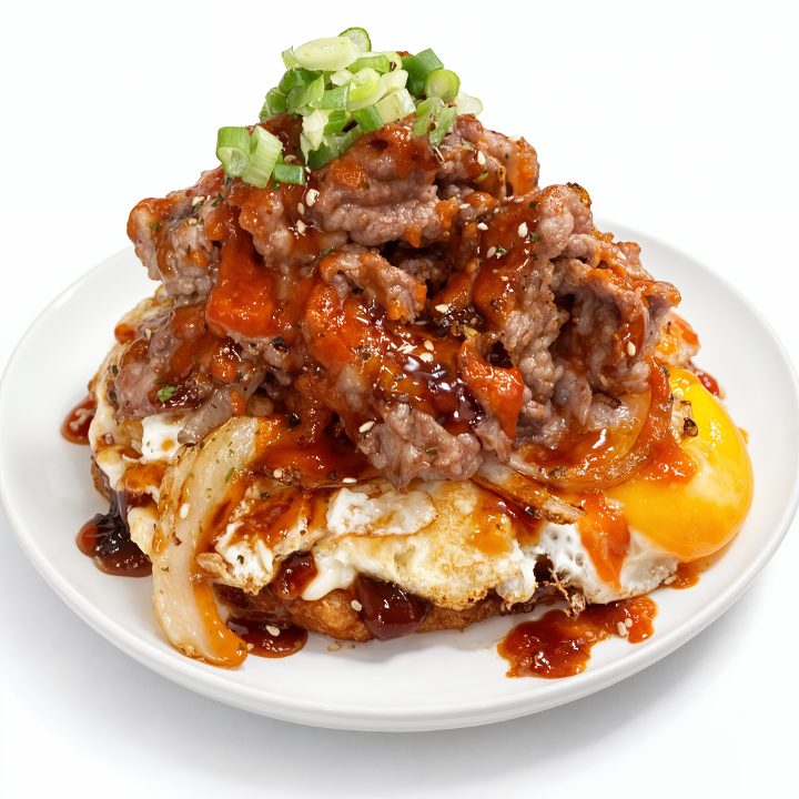 Japanese Steak Okonomiyaki (Pancake).