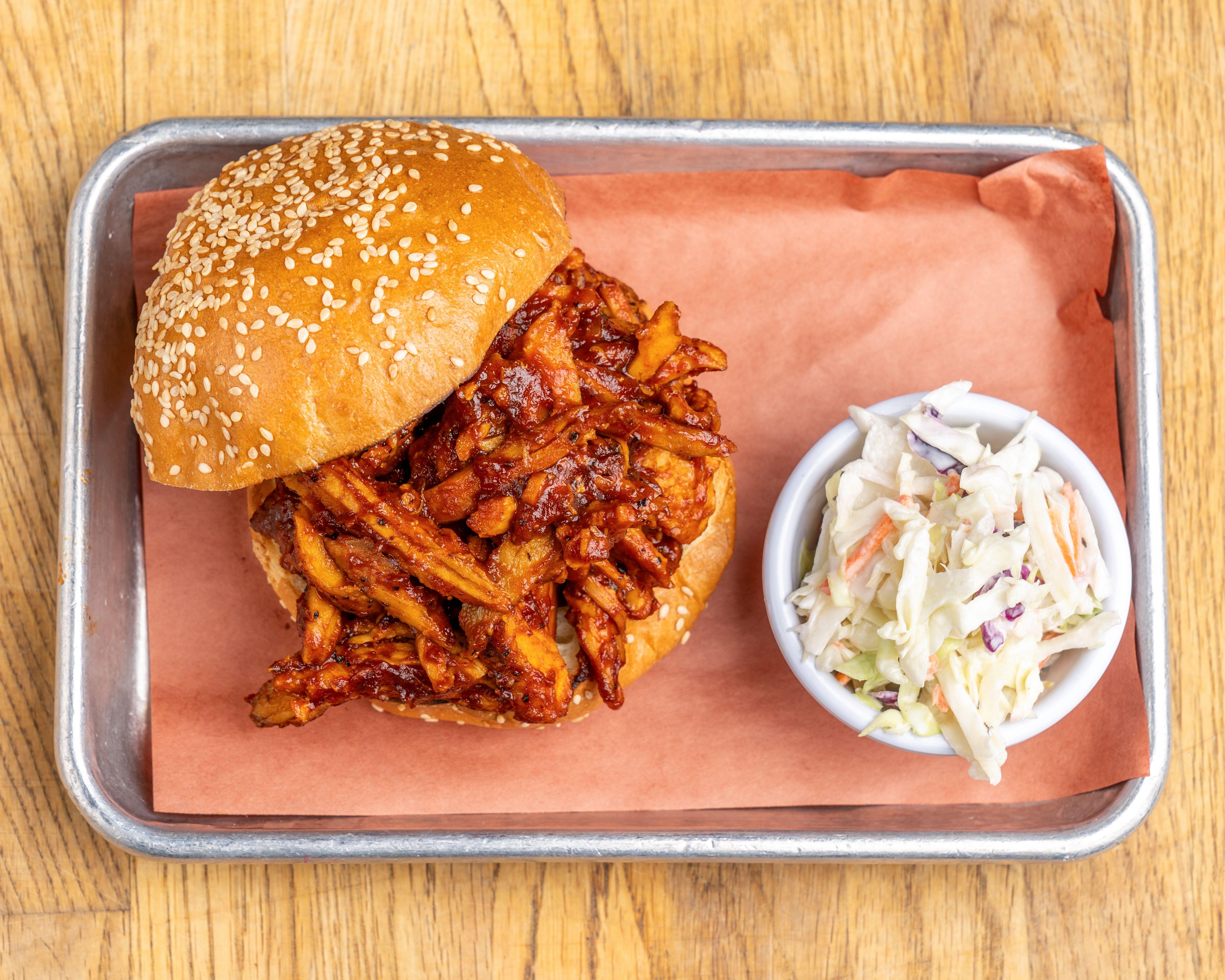 BBQ Pulled Chicken Sandwich.