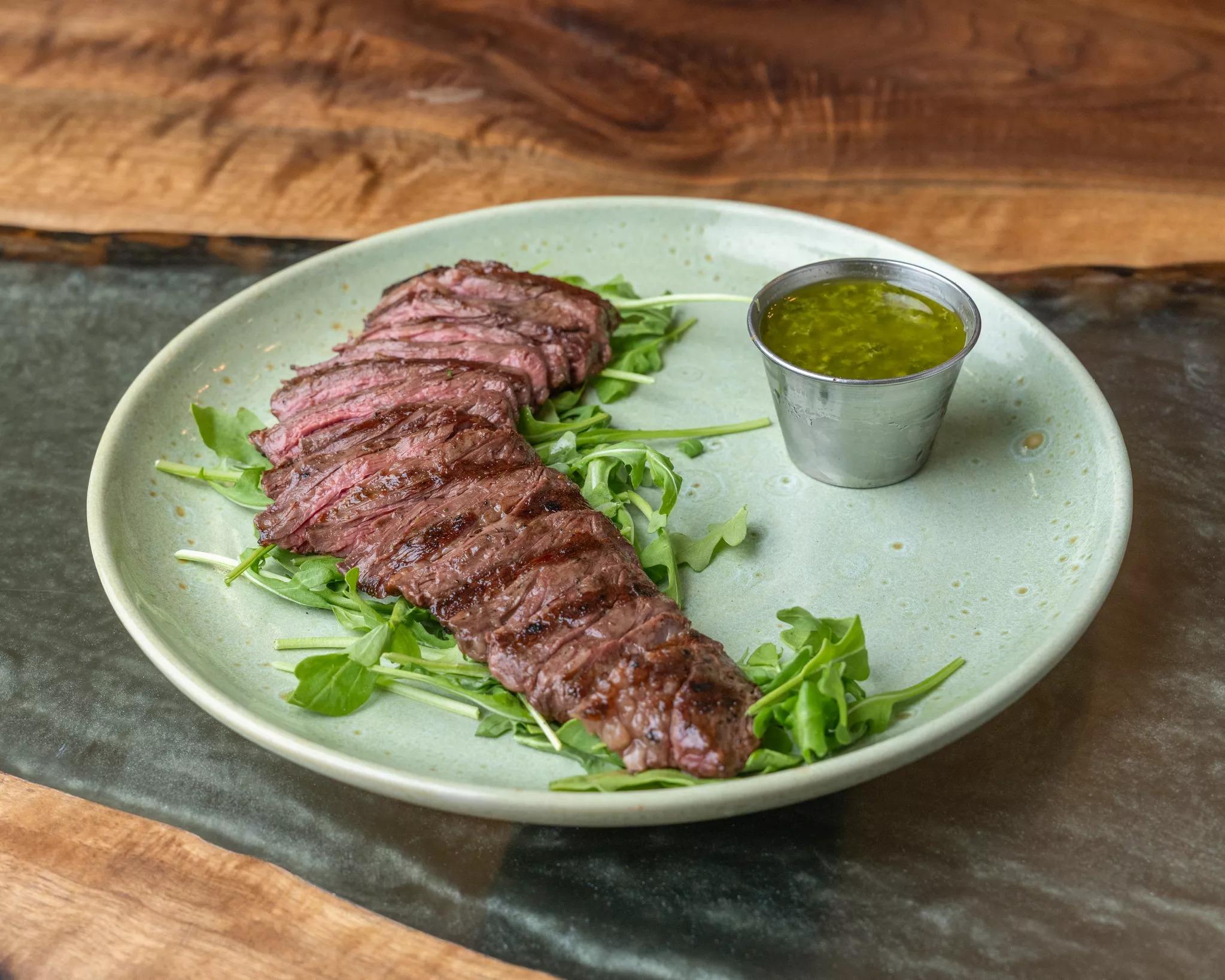 Wood Fired Grilled Skirt Steak.