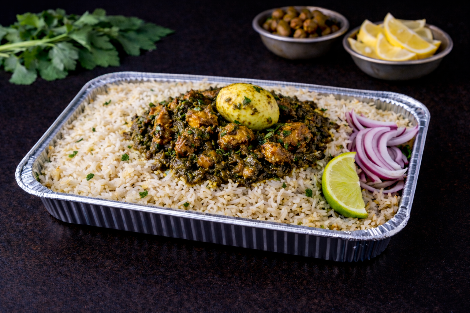 Family Pack Gongura Chicken Pulao (Sorrel Leaf Chicken Pulao).