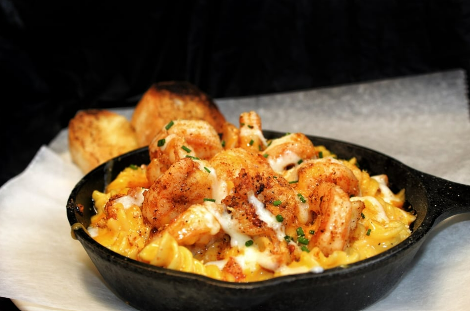 Garlic Butter Shrimp Mac n Cheese.