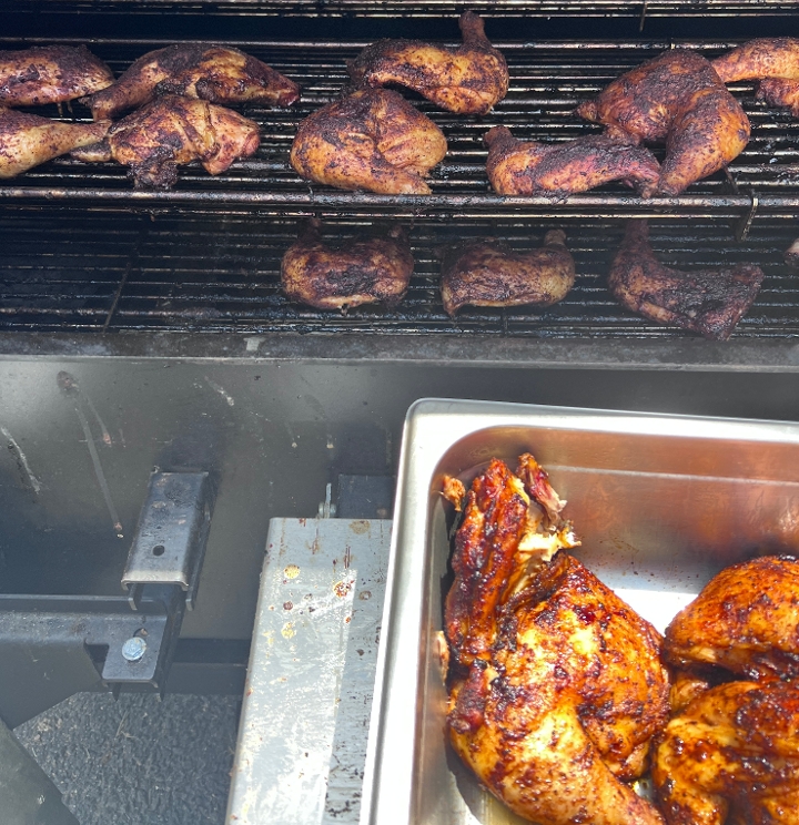 Jumbo Single Smothered Chicken Leg Quarters Platter.