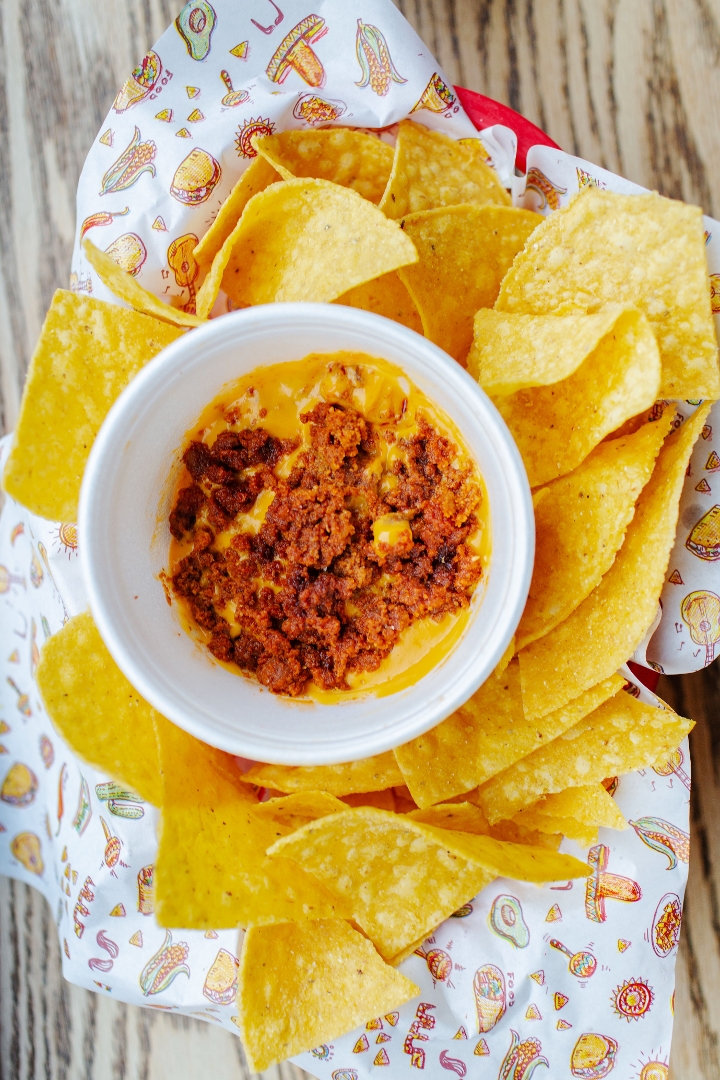 Chips & Queso w/ Chorizo.