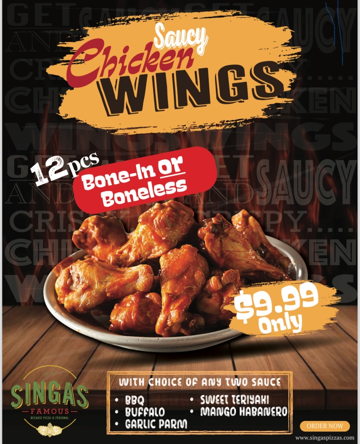 12 Chicken Wings.