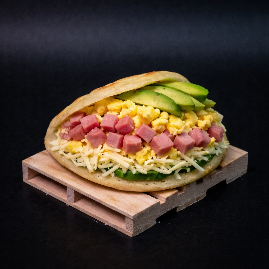 Breakfast arepa / Arepa de Desayuno.