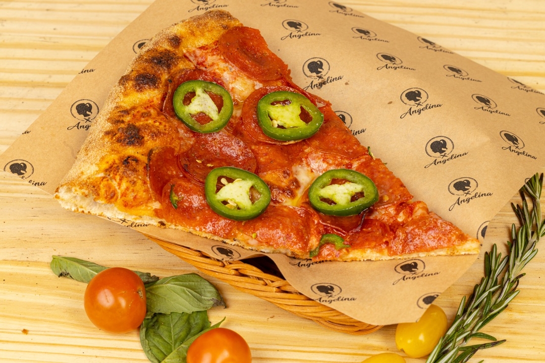 Spicy Salami and Jalapeno Pizza - Slice.