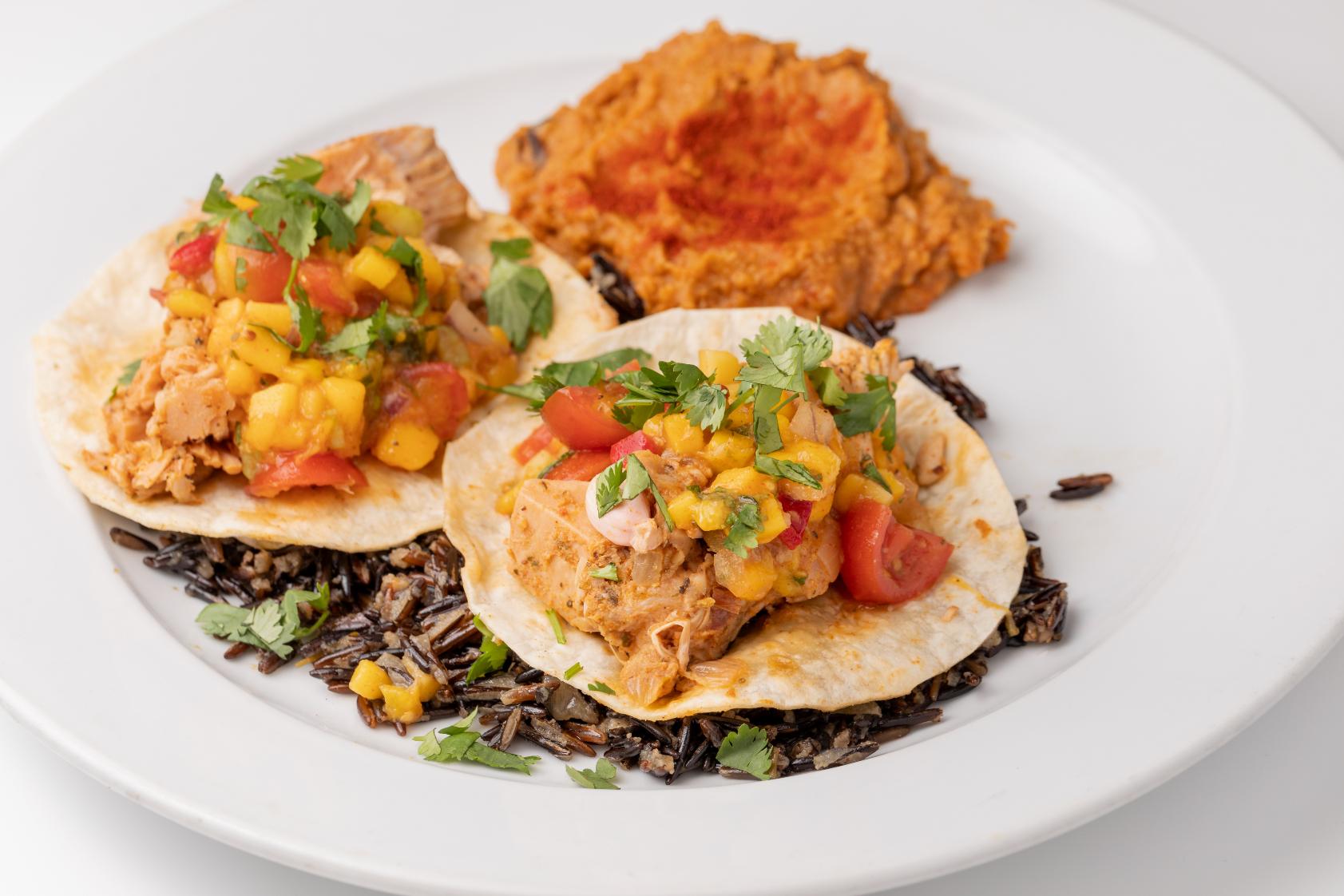 Jackfruit Tacos W/ Mango Salsa.