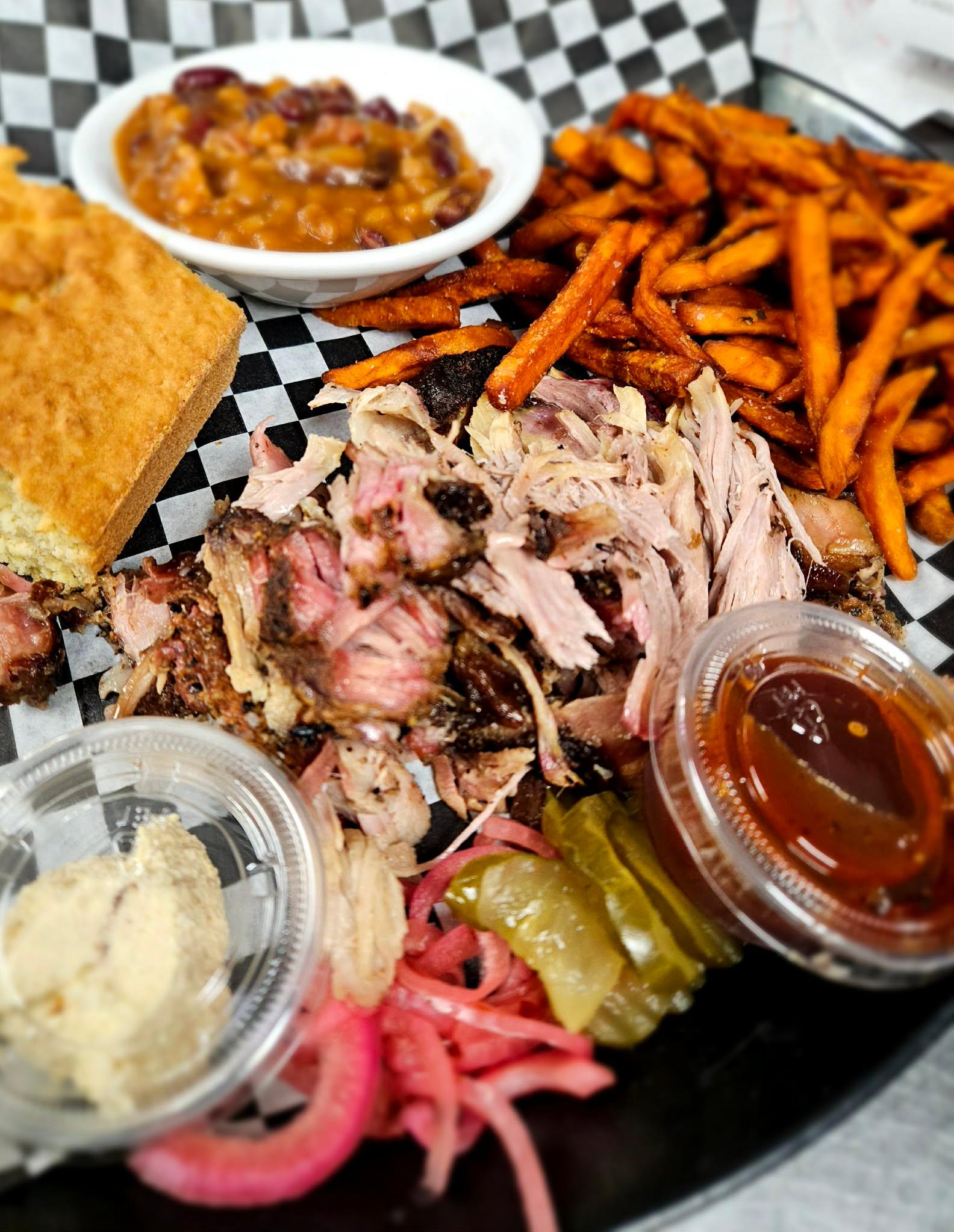 Smoked Pulled Pork Platter.