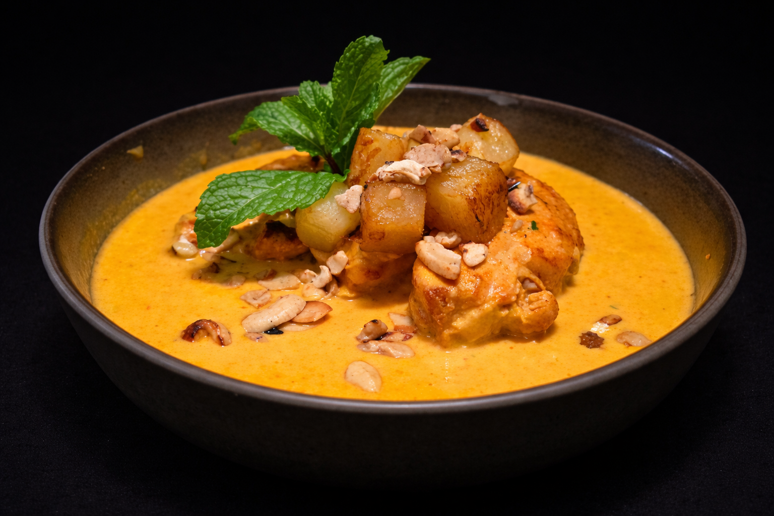 Ananas-Kaju-Malai Chicken.