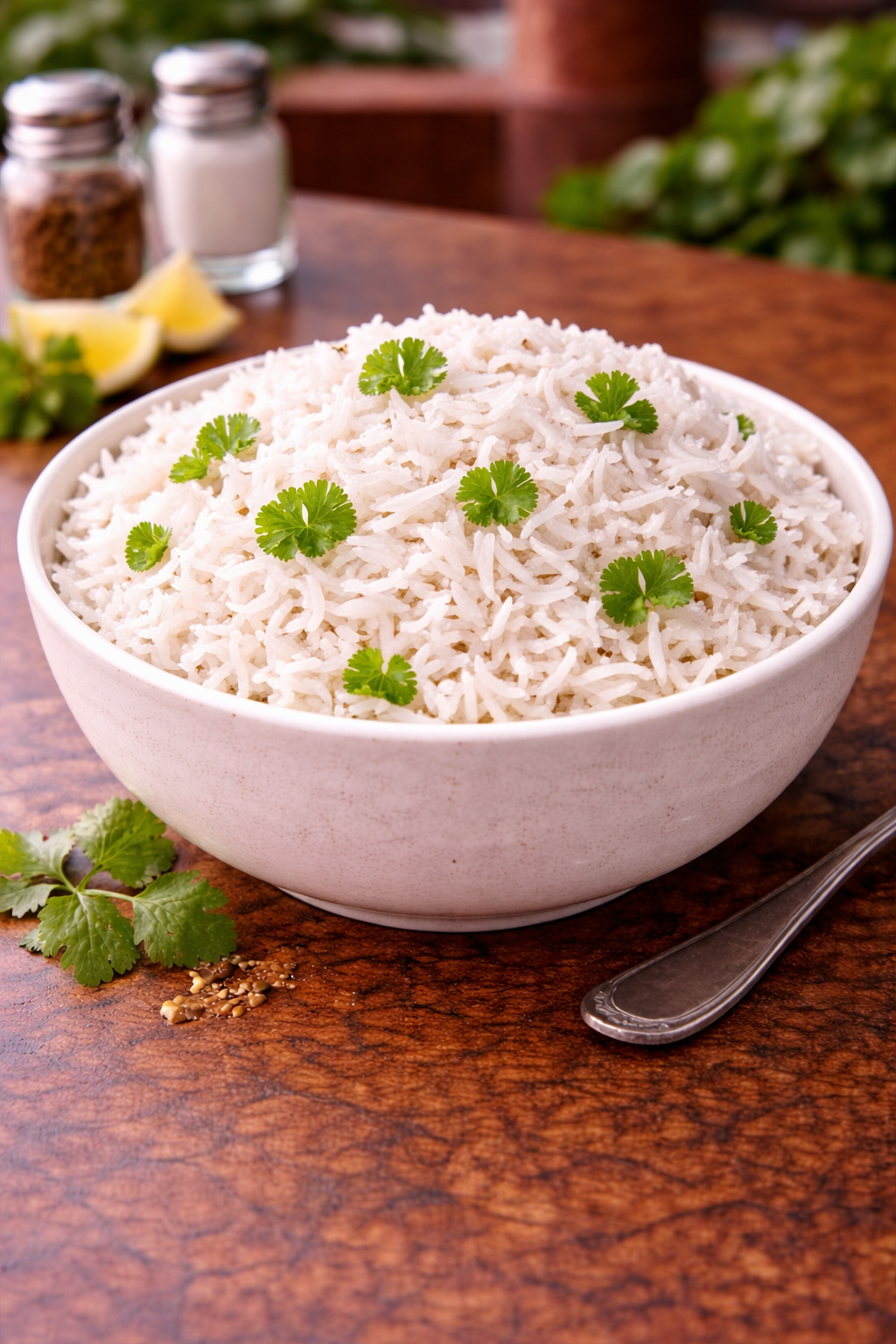 Steamed Basmathy Rice.