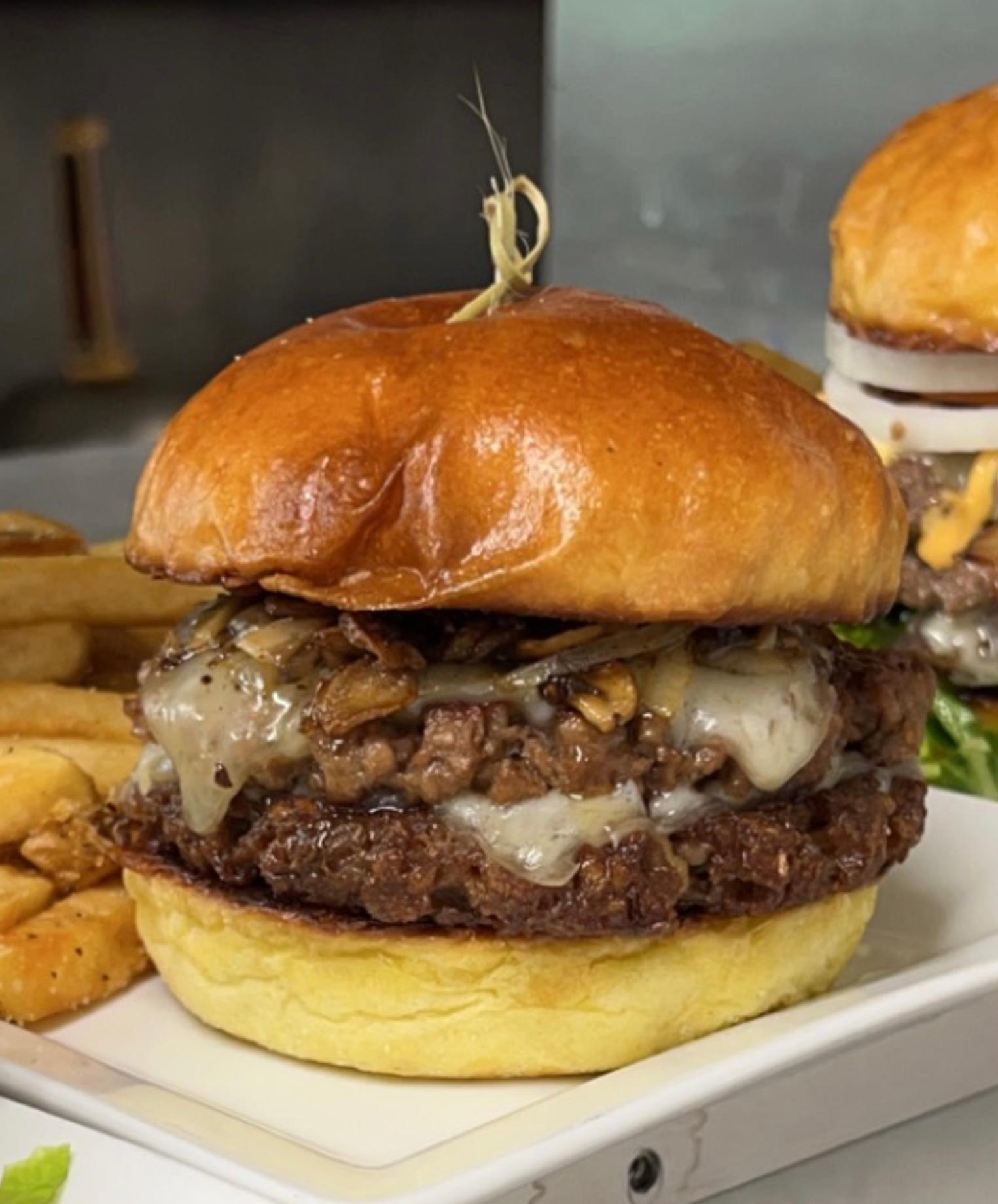 Mushroom & Swiss Burger.