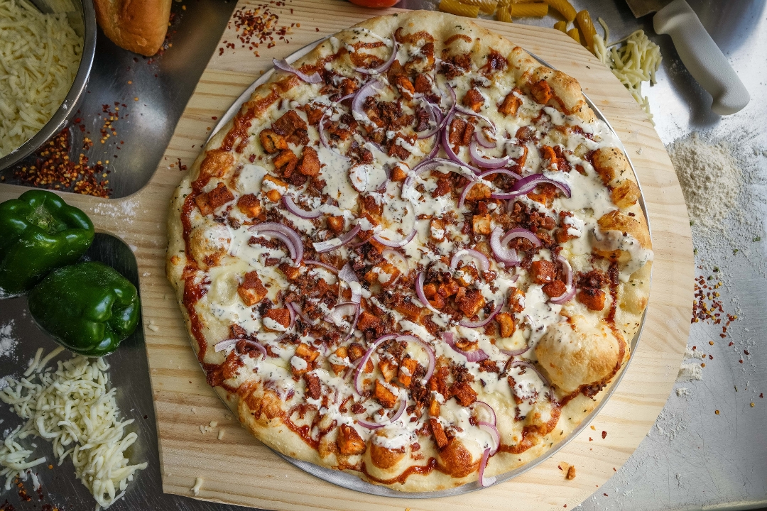 Medium BBQ Pizza.