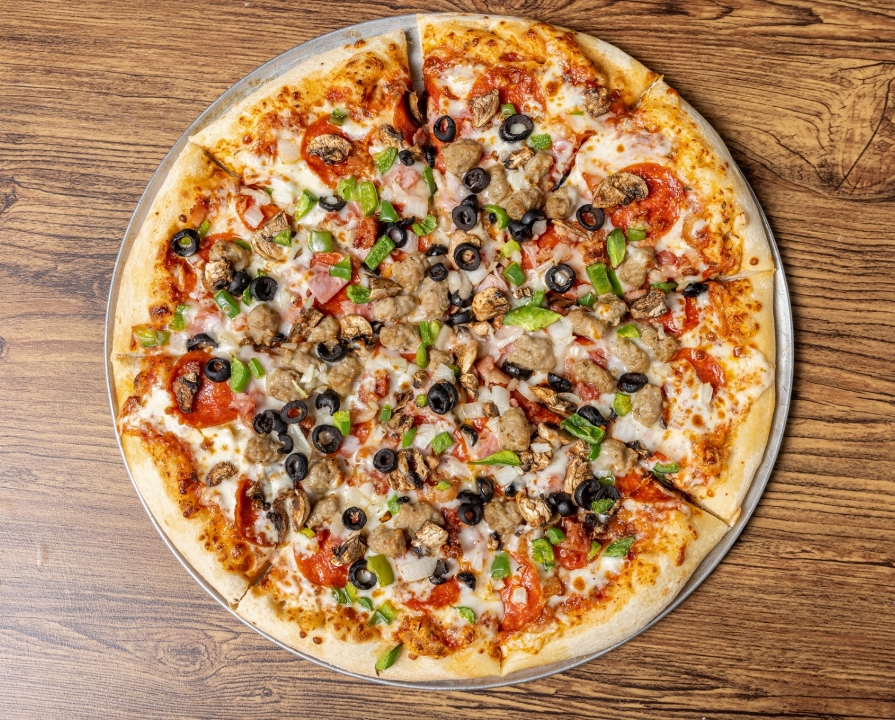 Thin Supreme Pizza.