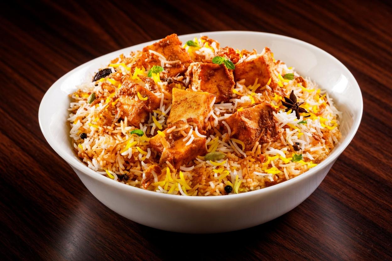 Paneer 65 Biryani.