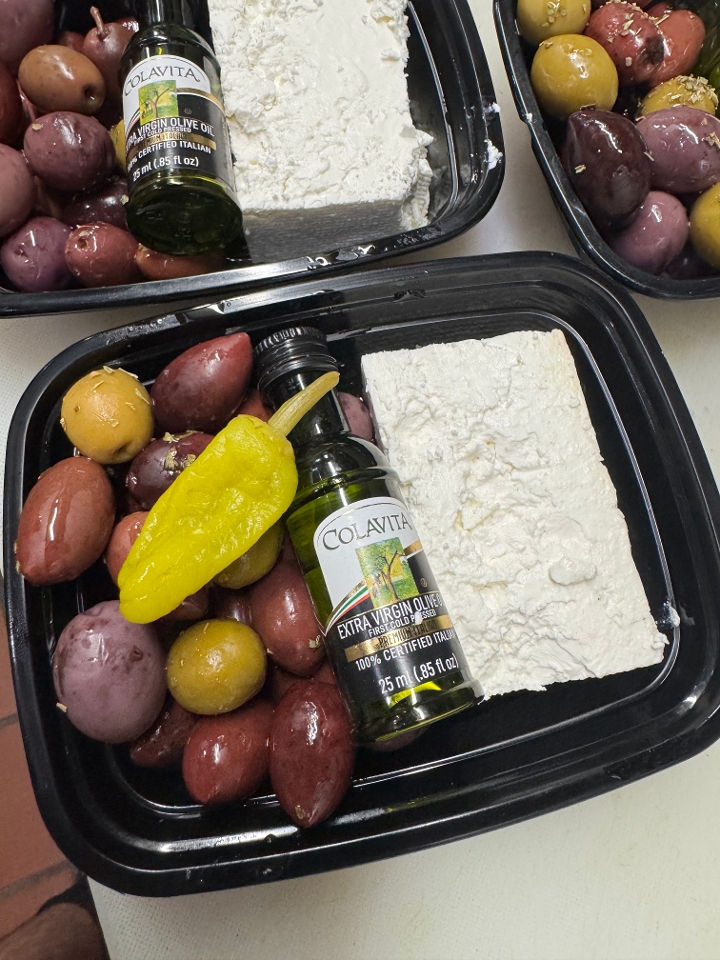 Important Cheese & olives.