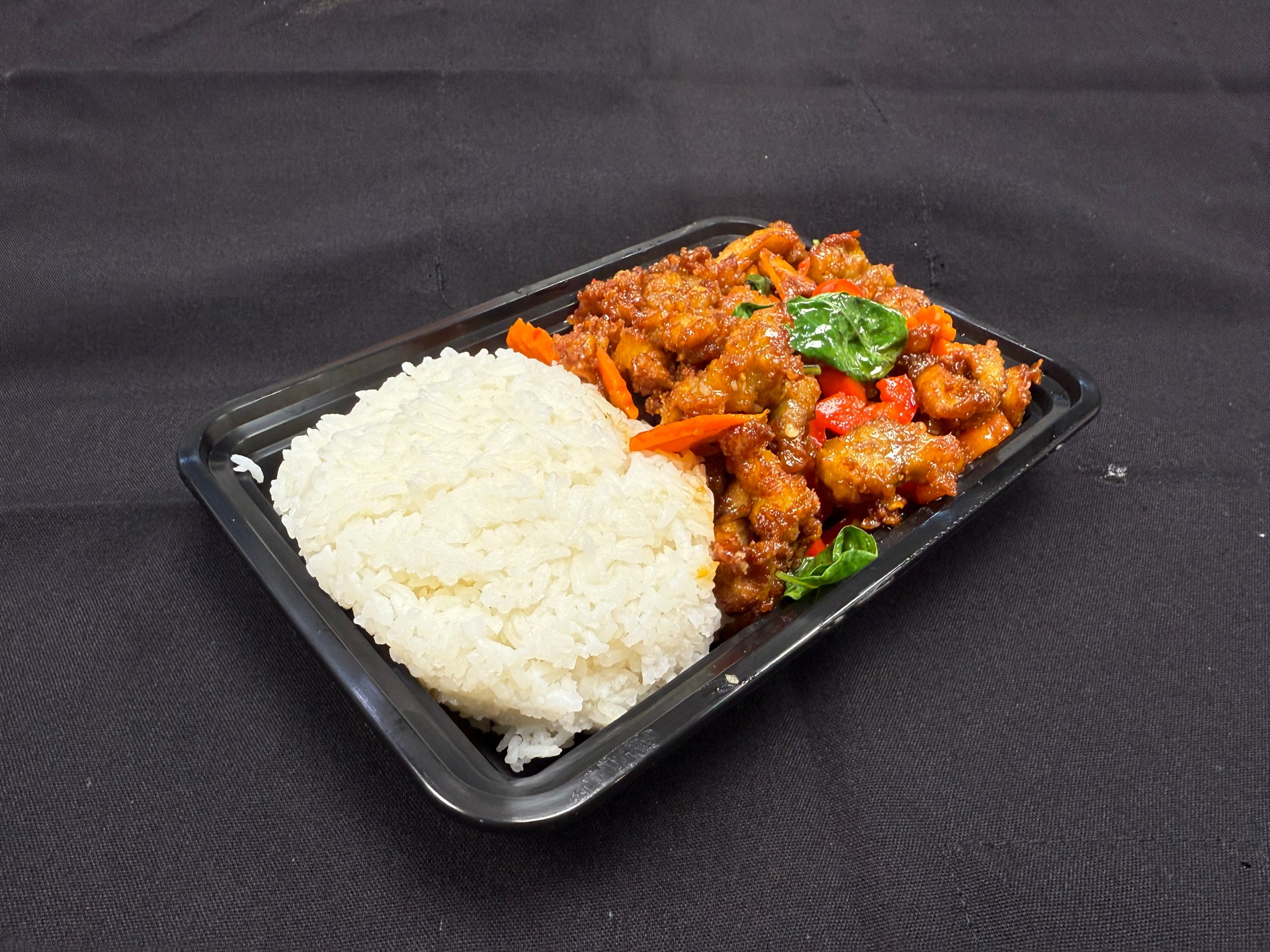 #12 Bud's Famous Crispy Basil Chicken.