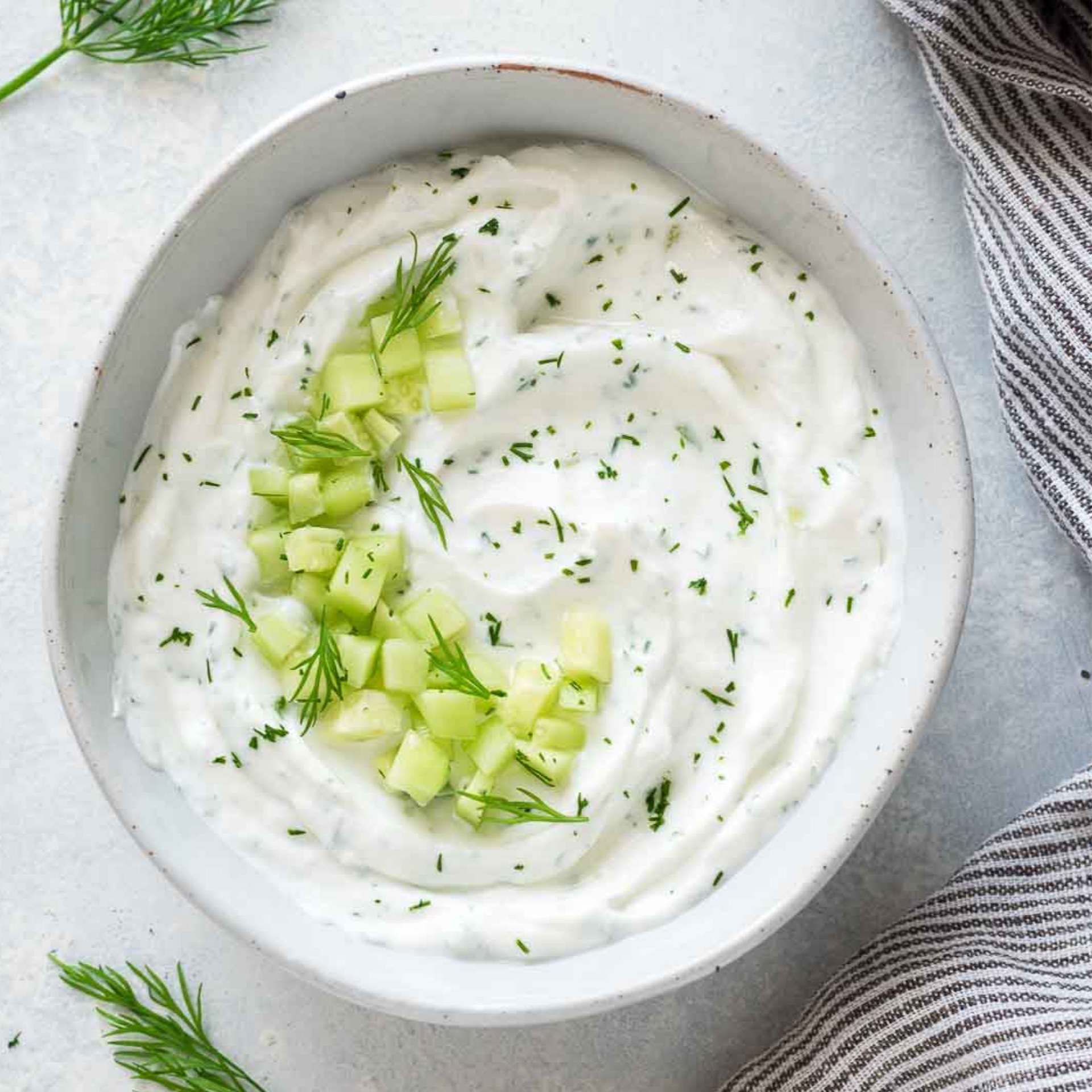Tzatziki (12 oz.) Container.