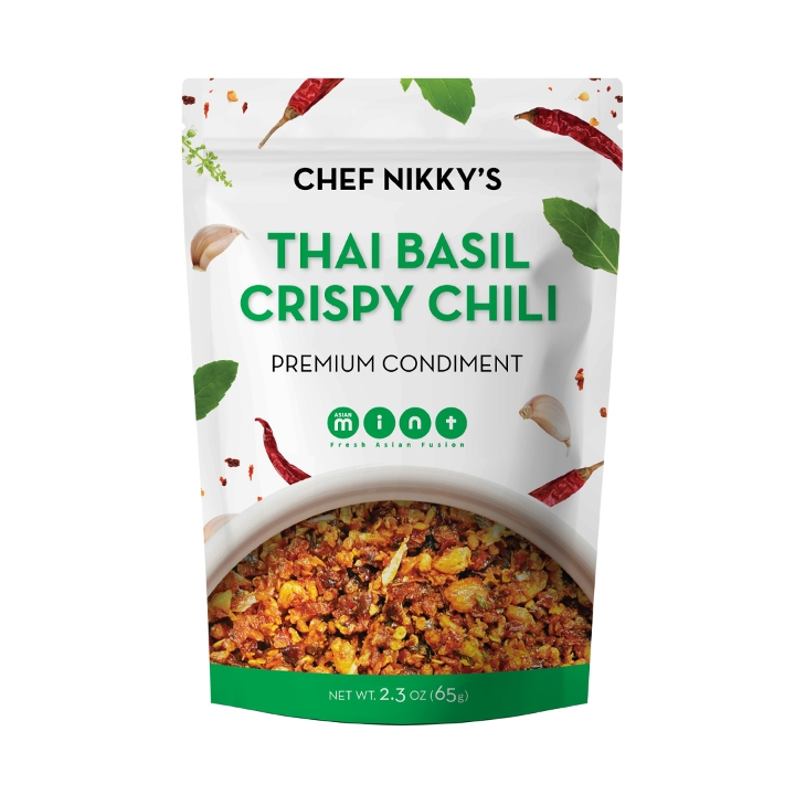 CHEF NIKKY’s Thai Crispy Chili - BASIL - Pack (65 grams).