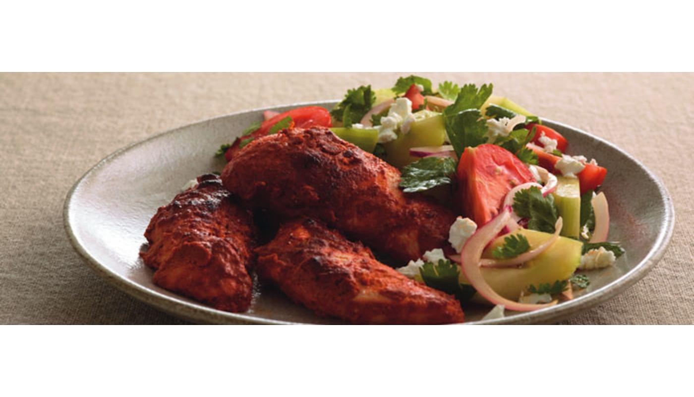 Tandoor chicken Halal (3) and  Kuchumber Salad.