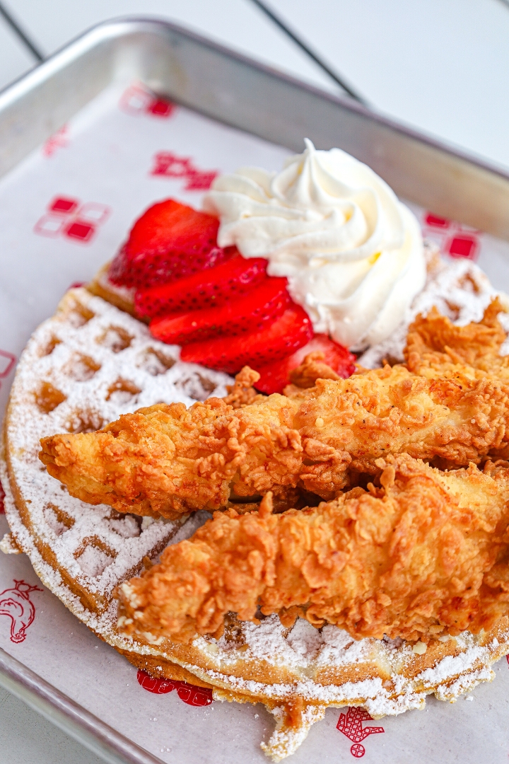 Chicken Tenders and Waffles.