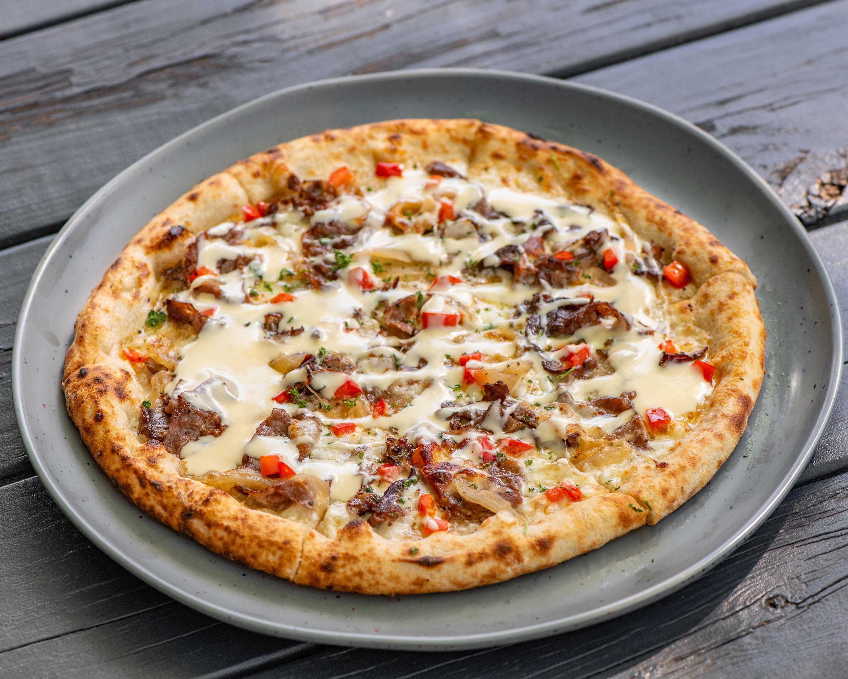 Philly Cheese Steak Pizza.