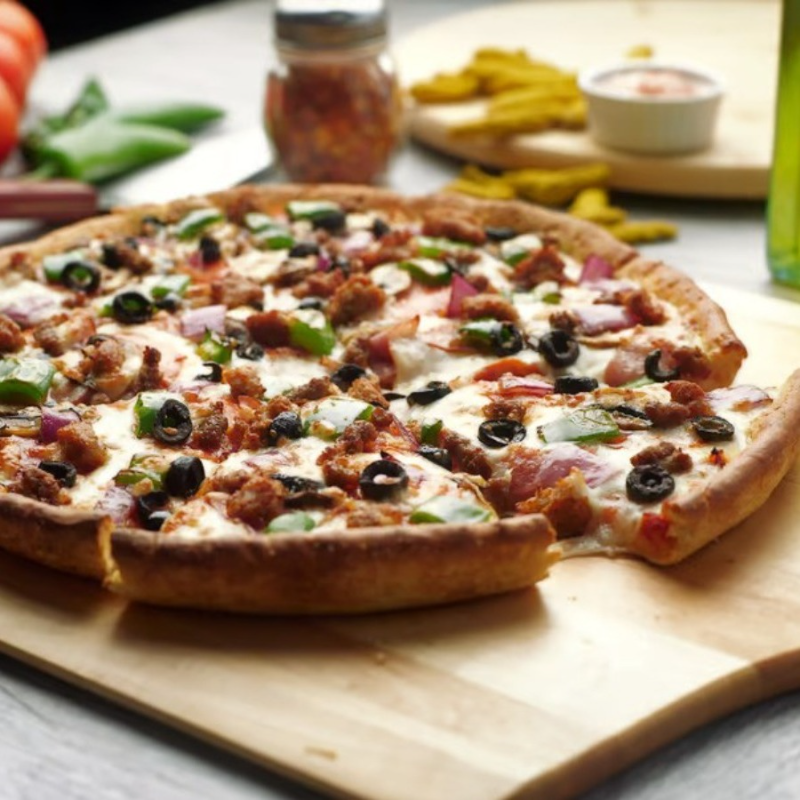 Deep Pan Plant-Based Combination Pizza.