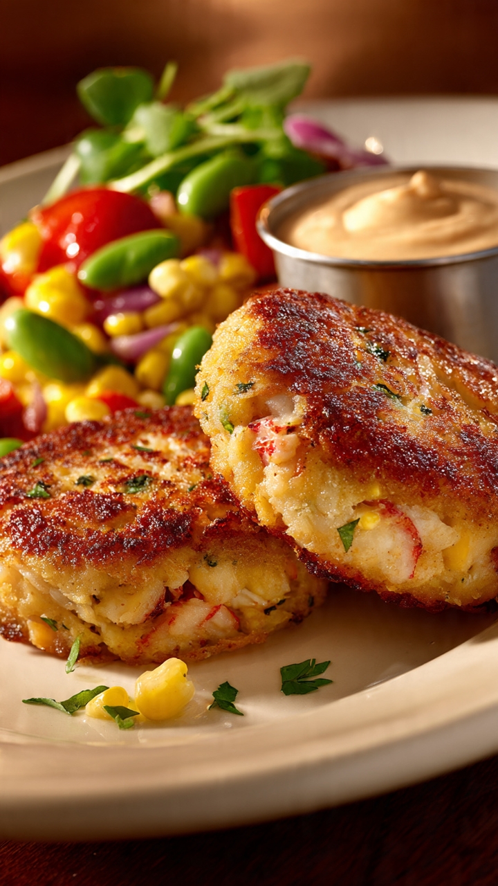 Pan Seared Lobster Cakes.
