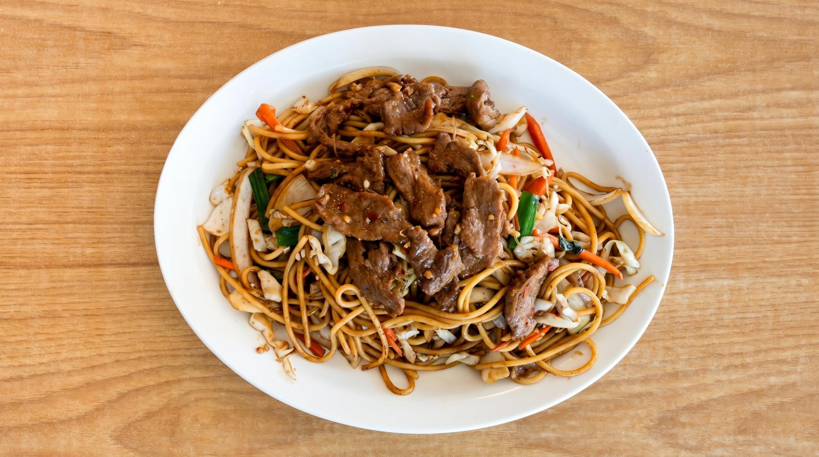 BEEF LO-MEIN.