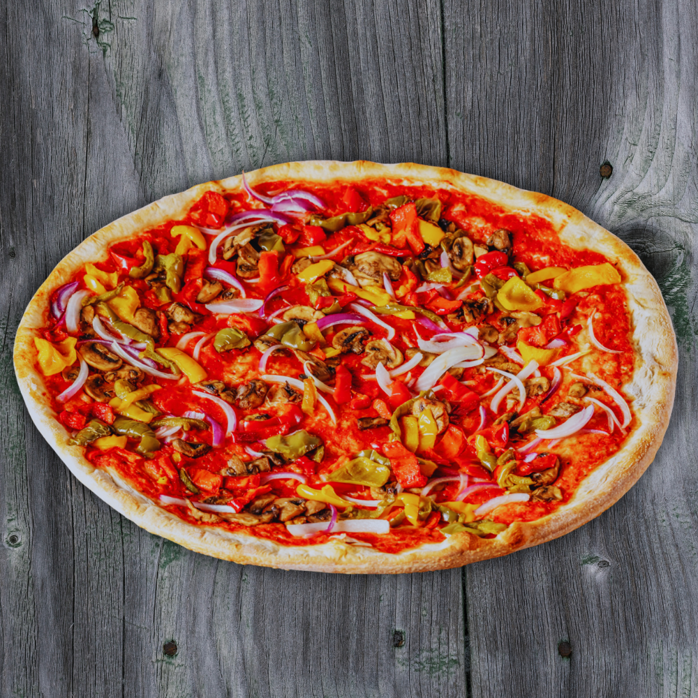 Whole Wheat Cheeseless Veg pie.