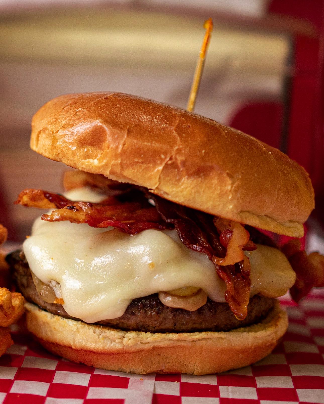 Mushroom Swiss With Bacon.