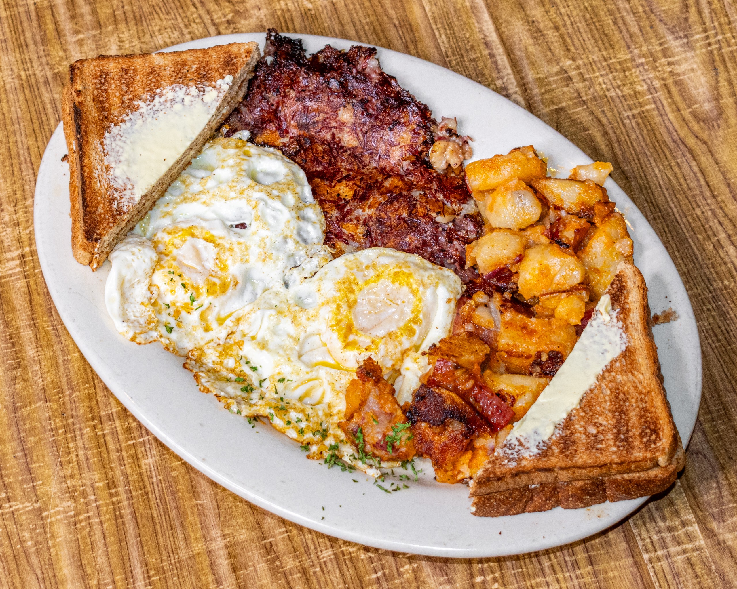 2 Eggs Any Style + Meat Platter.