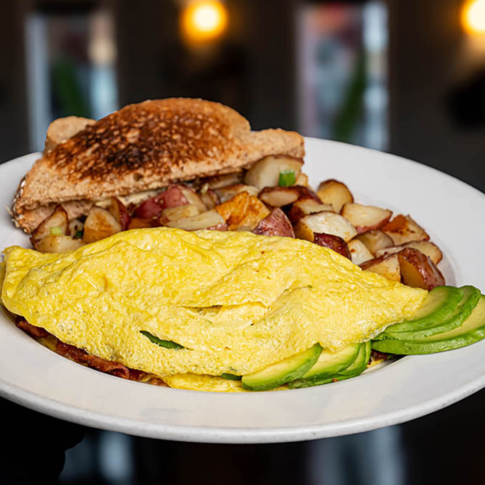 Bacon Avocado Omelette.