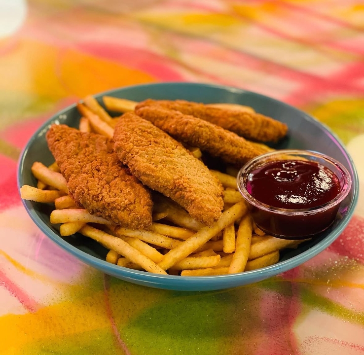 VEGAN Chicken Tenders And Fries.