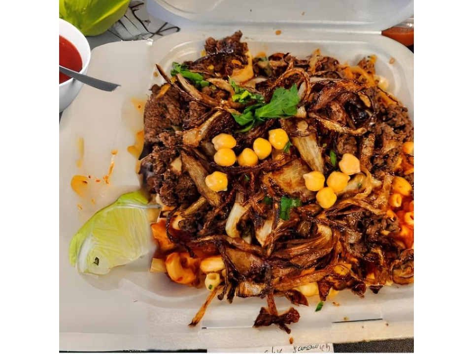 Beef Kushari Plate.