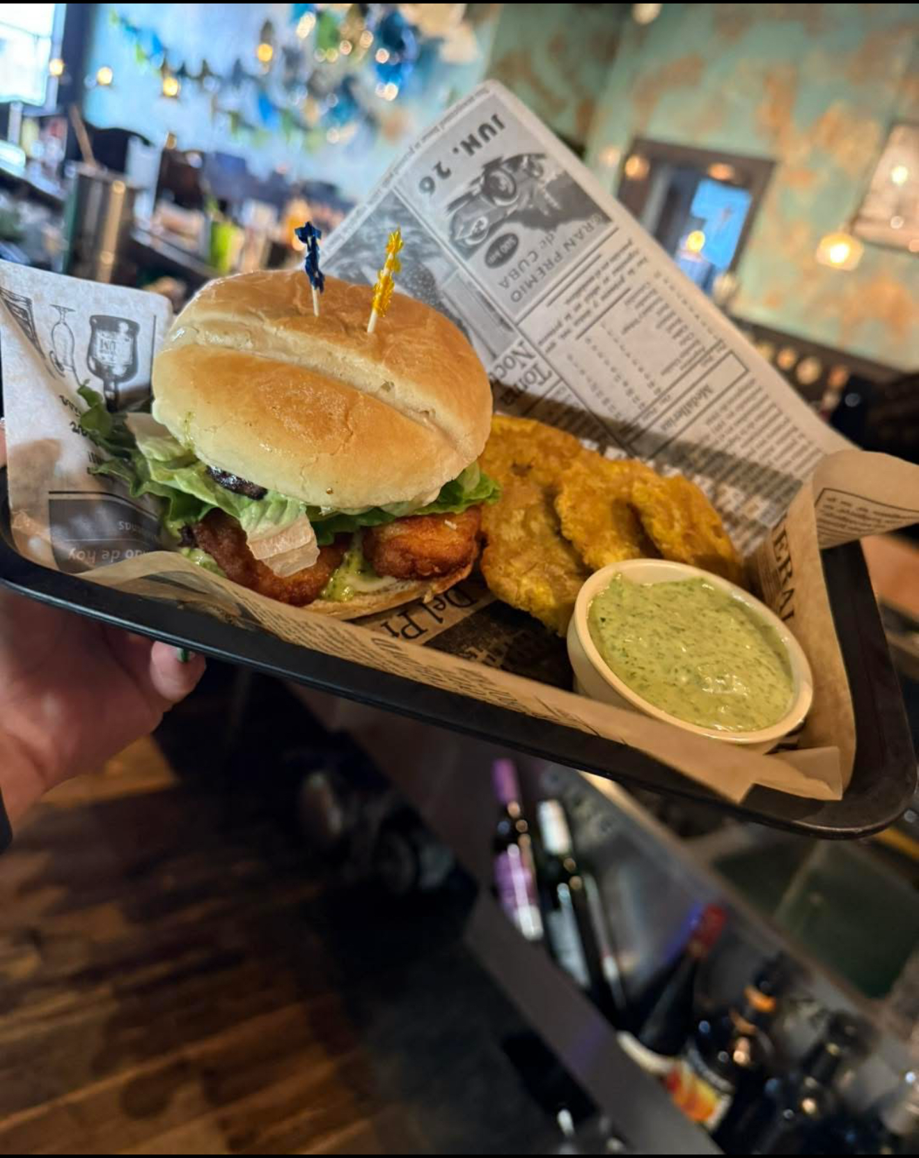 A lo cubano fish sandwich.