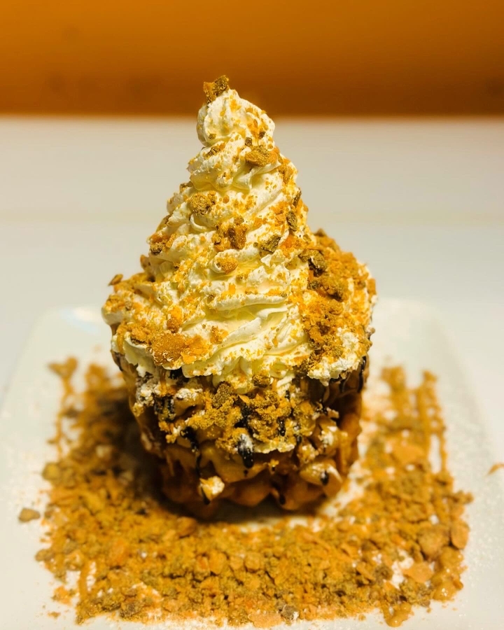 Butterfinger Blast Funnel Cake.