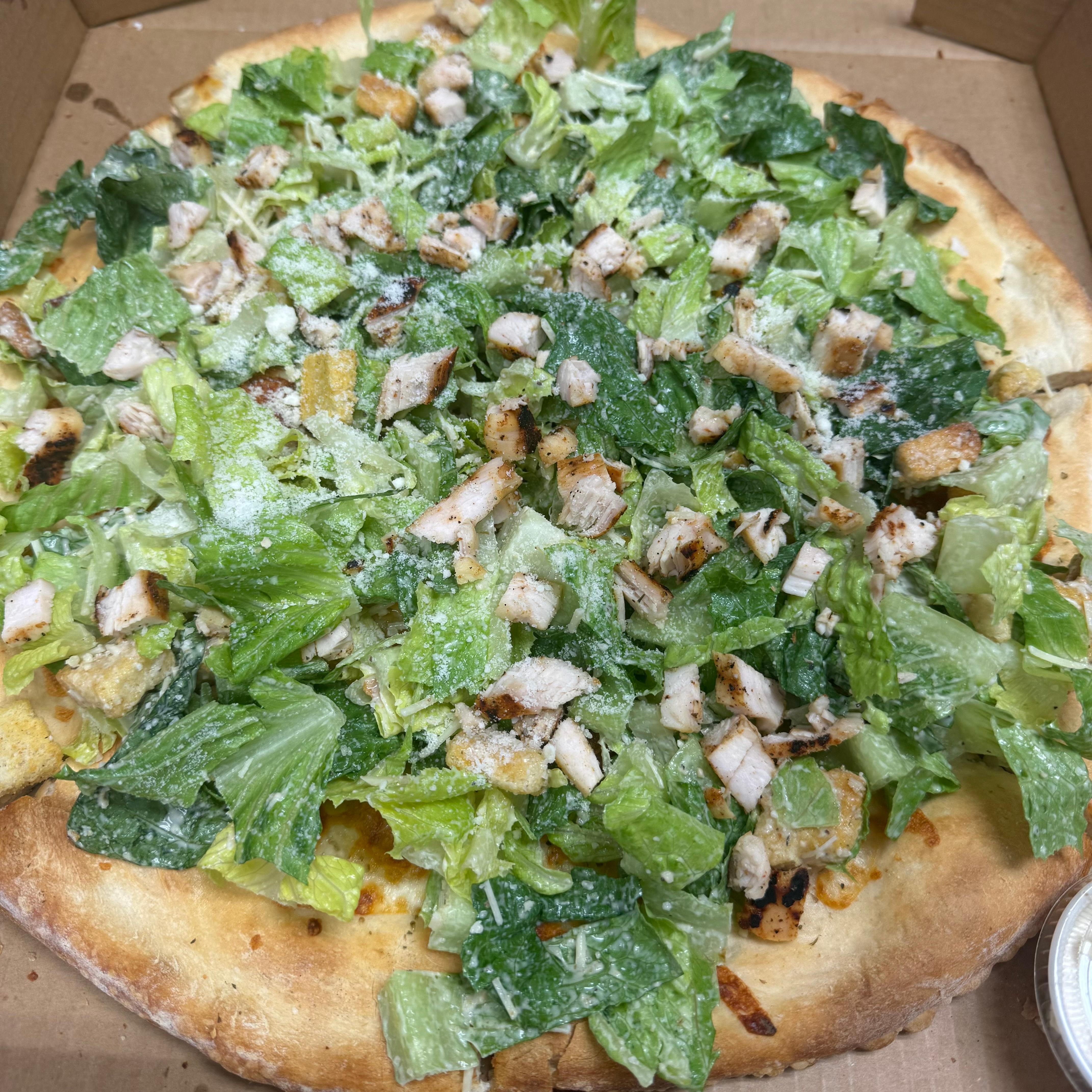 Grilled Chicken Caesar Pizza.