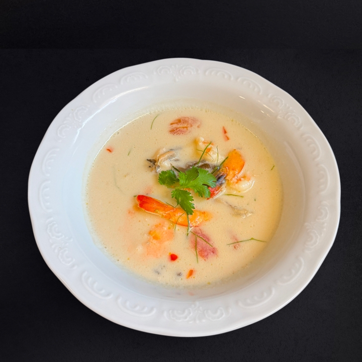 Shrimp Galangal Coconut Milk Soup (GF).
