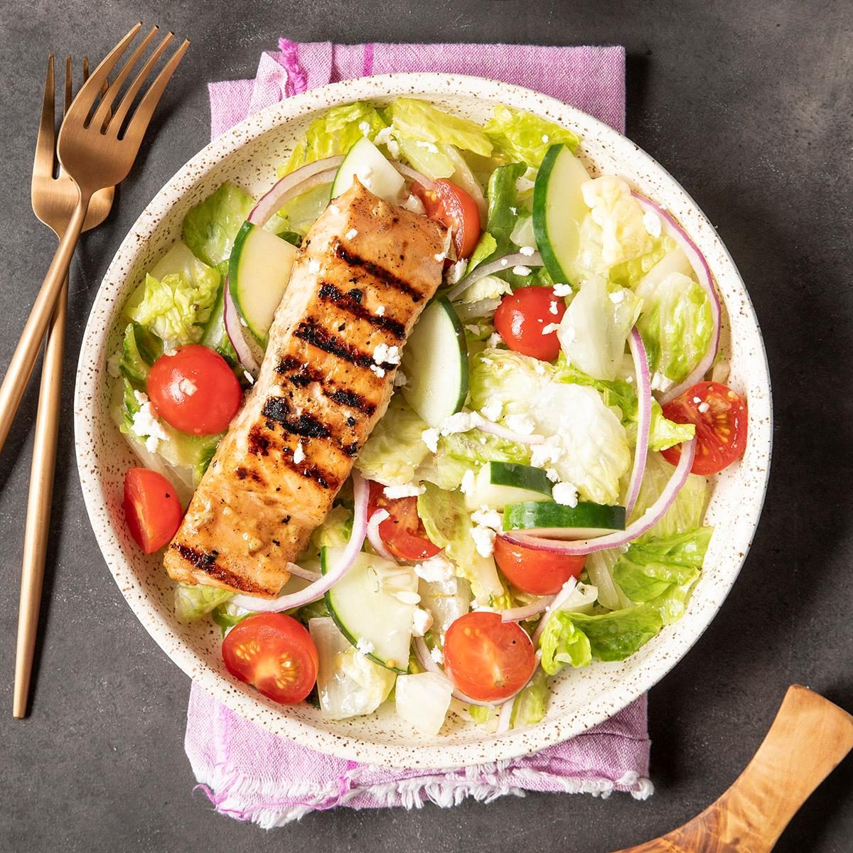 Grilled Salmon Salad.