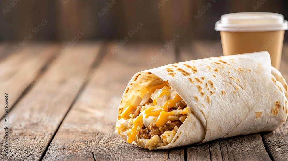 SLEEPY SAUSAGE BREAKFAST BURRITO.