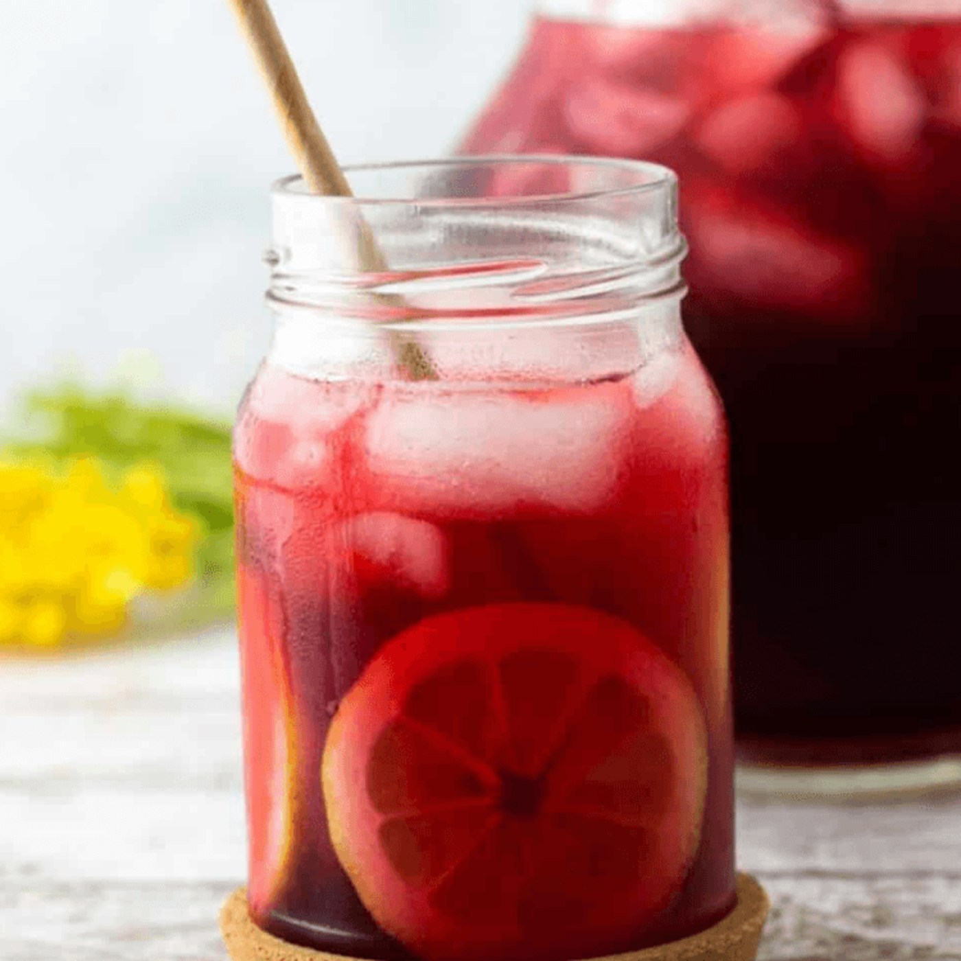 Hibiscus Honey Chai (Iced).