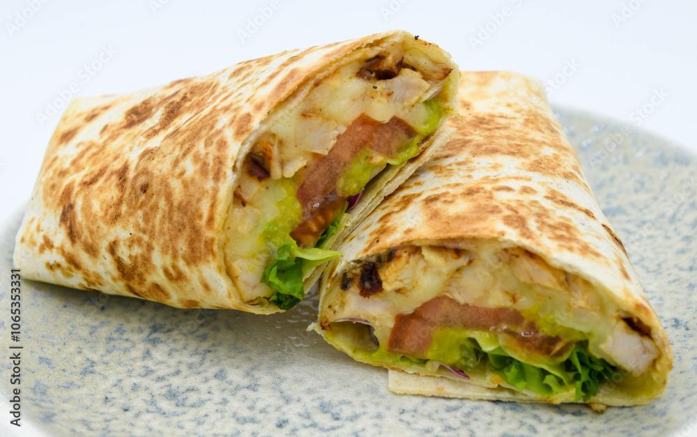 Mom's Chicken Breakfast Burrito.