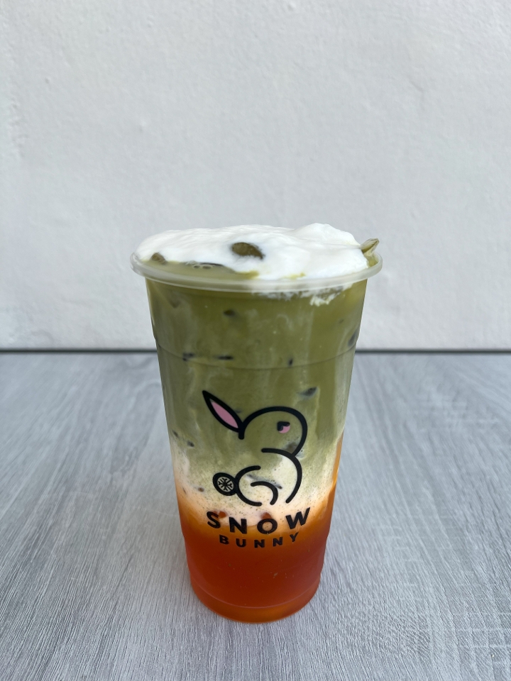 Bunny Matcha Thai Tea Latte.