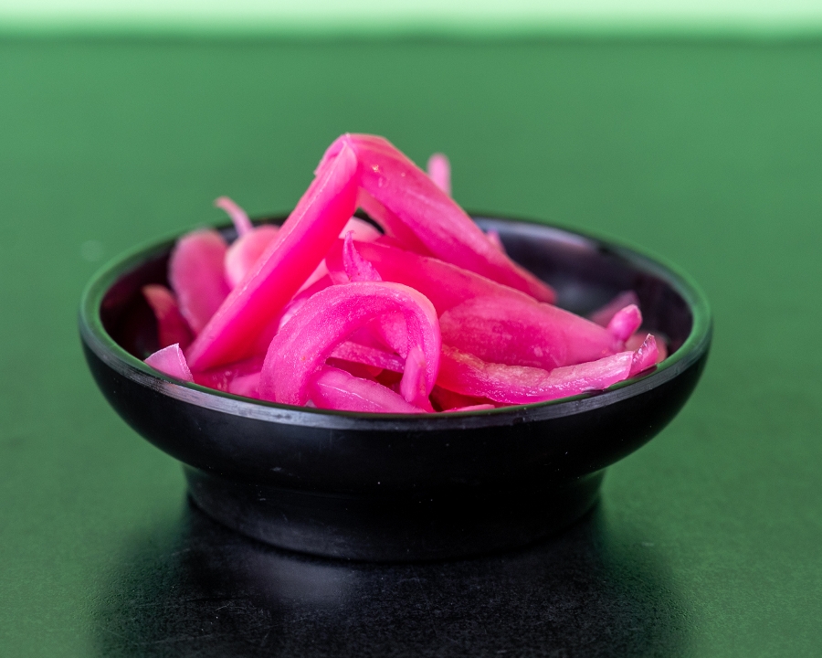 Side Pickled Red Onions.