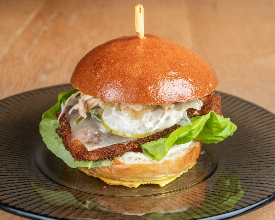 Bachour Crispy Fried Chicken Sandwich.