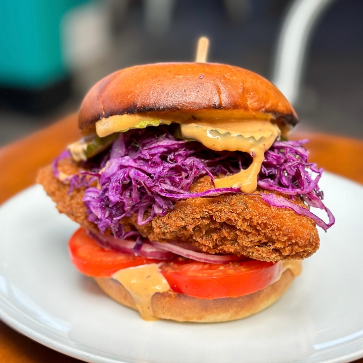 FRIED CHICKEN SANDWICH.