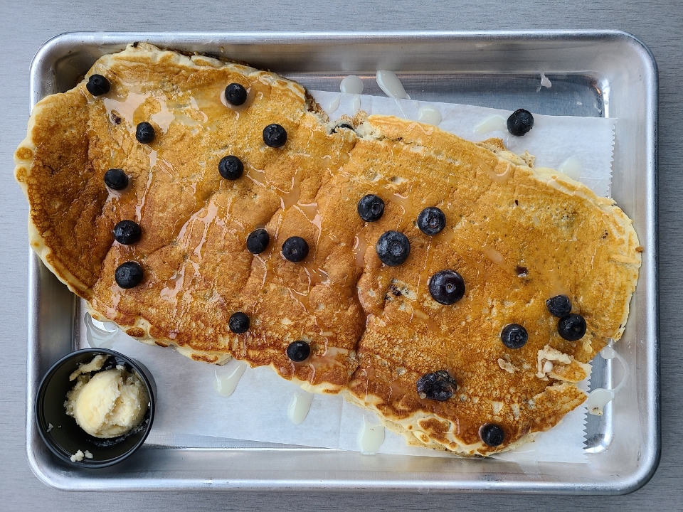 Blueberry Lemon Flapjacks.